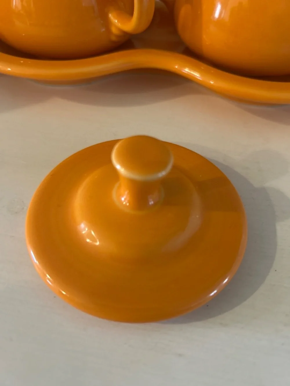 Fiestaware Tangerine Cream & Sugar Set